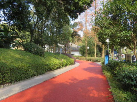 宁德蕉城南漈公园彩色沥青路面铺设完工颜值再升级
